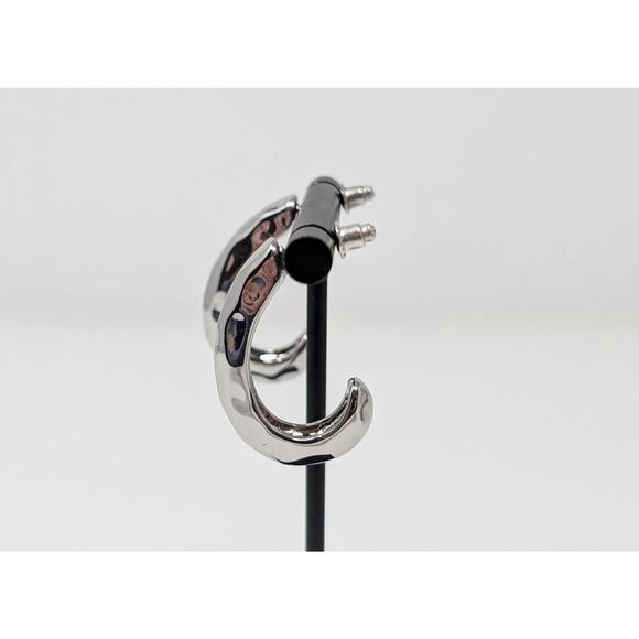 Linea Louis Dell'Olio Black Triple Cord Silver Tone Necklace Earrings Set - Picture 14 of 14